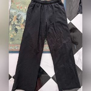 ALO WOMENS SMALL BLACK HIGH WAISTED, WIDE LEG SWEAT PANTS